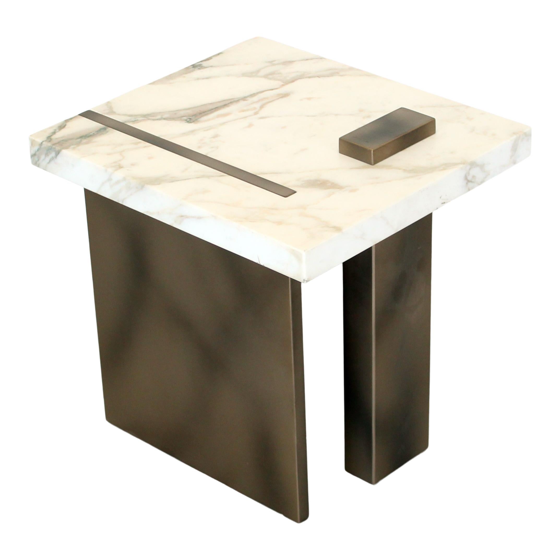 Mesa auxiliar de mármol Brutalista Capri de Studio Sam London, set de 2, años 2020 en venta 10