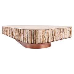 Brutalist Marble Sculptural Cream Handmade Ceramic Coffee Table, Egg Designs