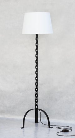 Brutalist Marine Chain Link Floor Lamp France c1970