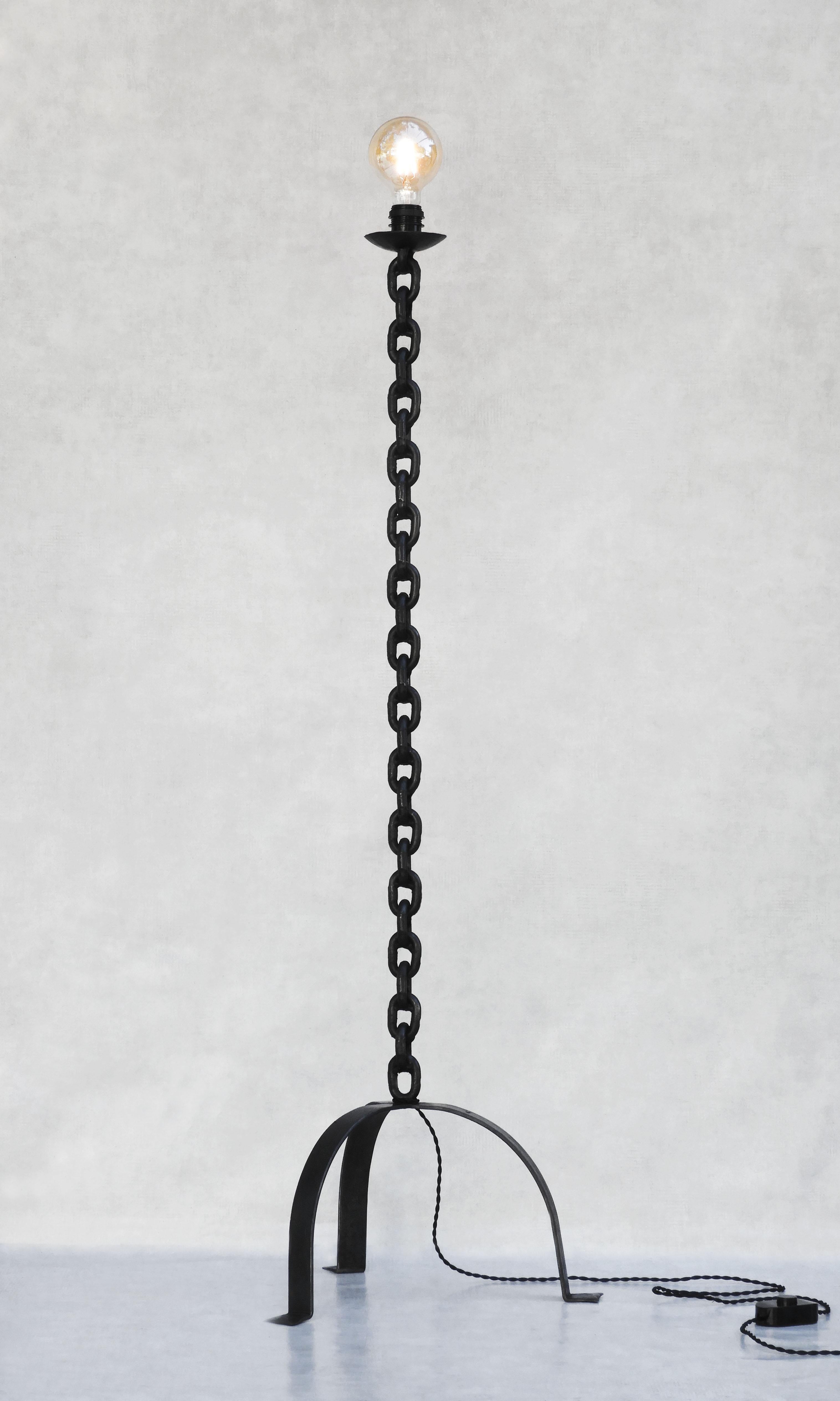 French Brutalist Marine Chain Link Floor Lamp France c1970 For Sale