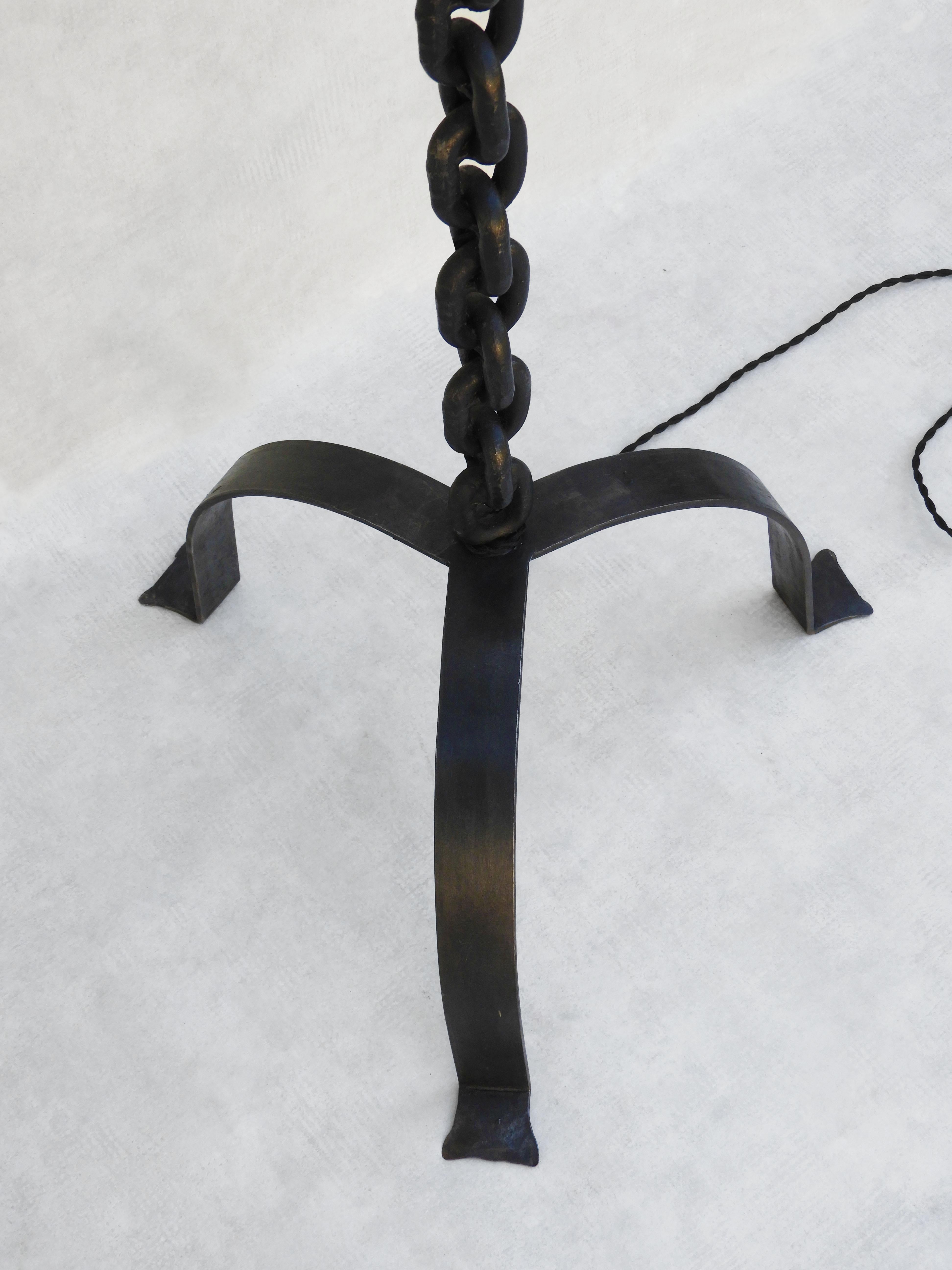 Brutalist Marine Chain Link Floor Lamp France c1970 For Sale 1