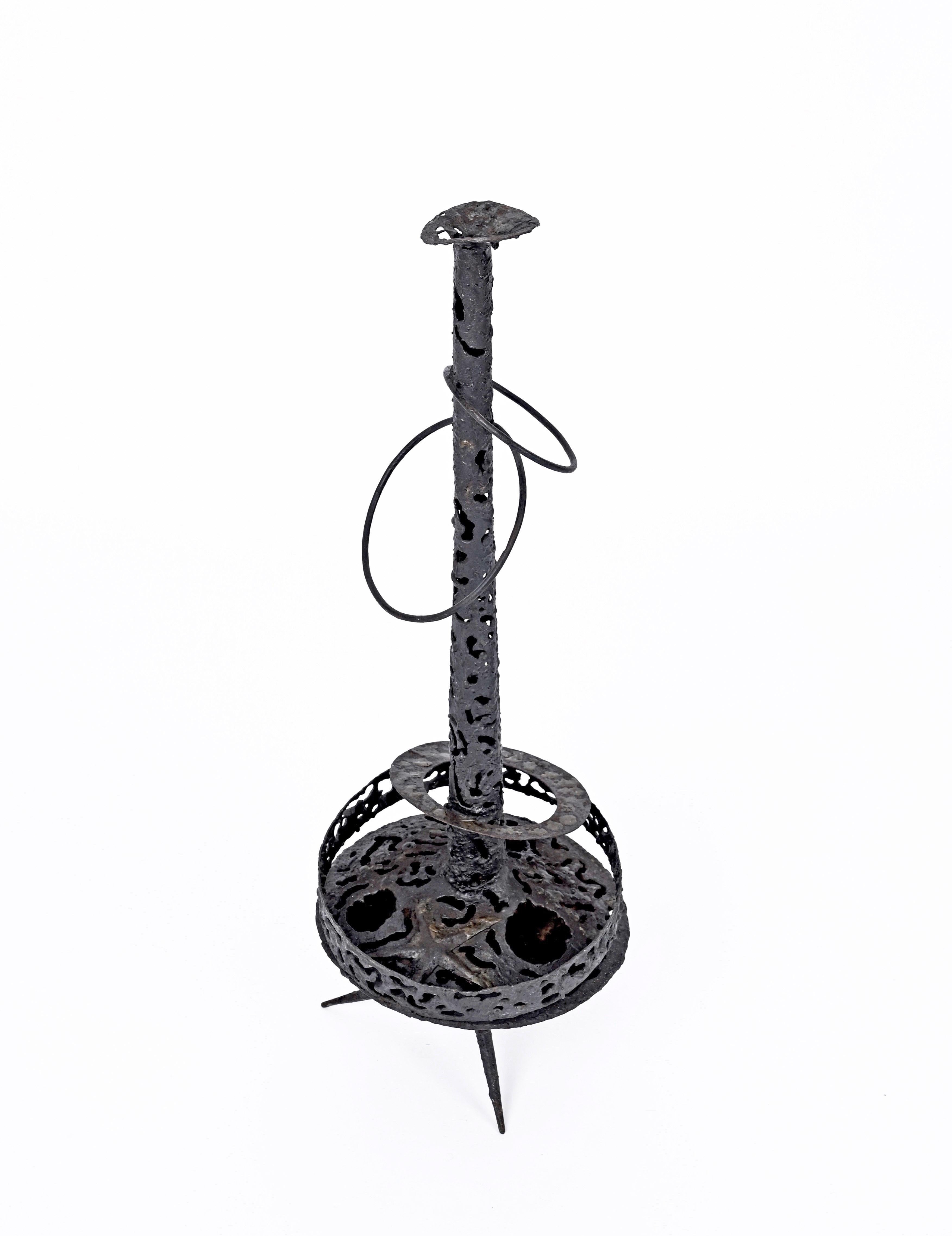 Brutalistische Marsura-Kerzenständer aus Schmiedeeisen, Marsura-Skulptur „Iron Totem“, Italien 1960er Jahre im Angebot 5