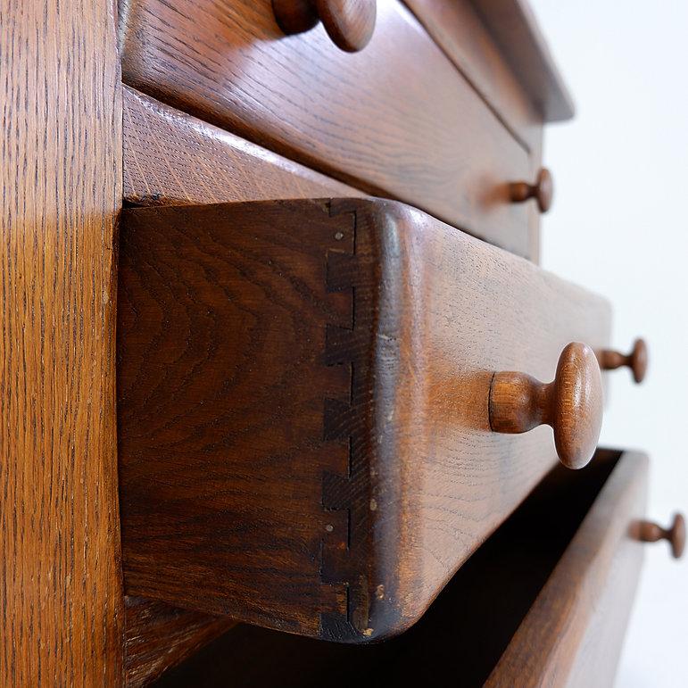 Brutalist Masive Oak chest of drawers - 1960s For Sale 5