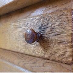 Cómoda Brutalista Masiva de Roble - Años 60