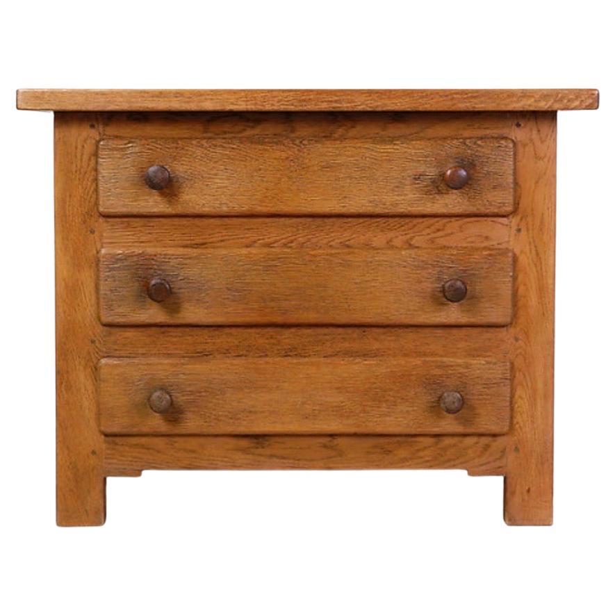 Brutalist Masive Oak chest of drawers - 1960s