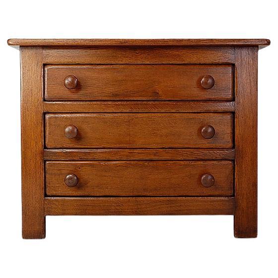 Brutalist Masive Oak chest of drawers - 1960s For Sale