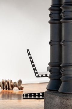 Sedia da salotto brutalista Meccano di Spinzi, design italiano da collezione