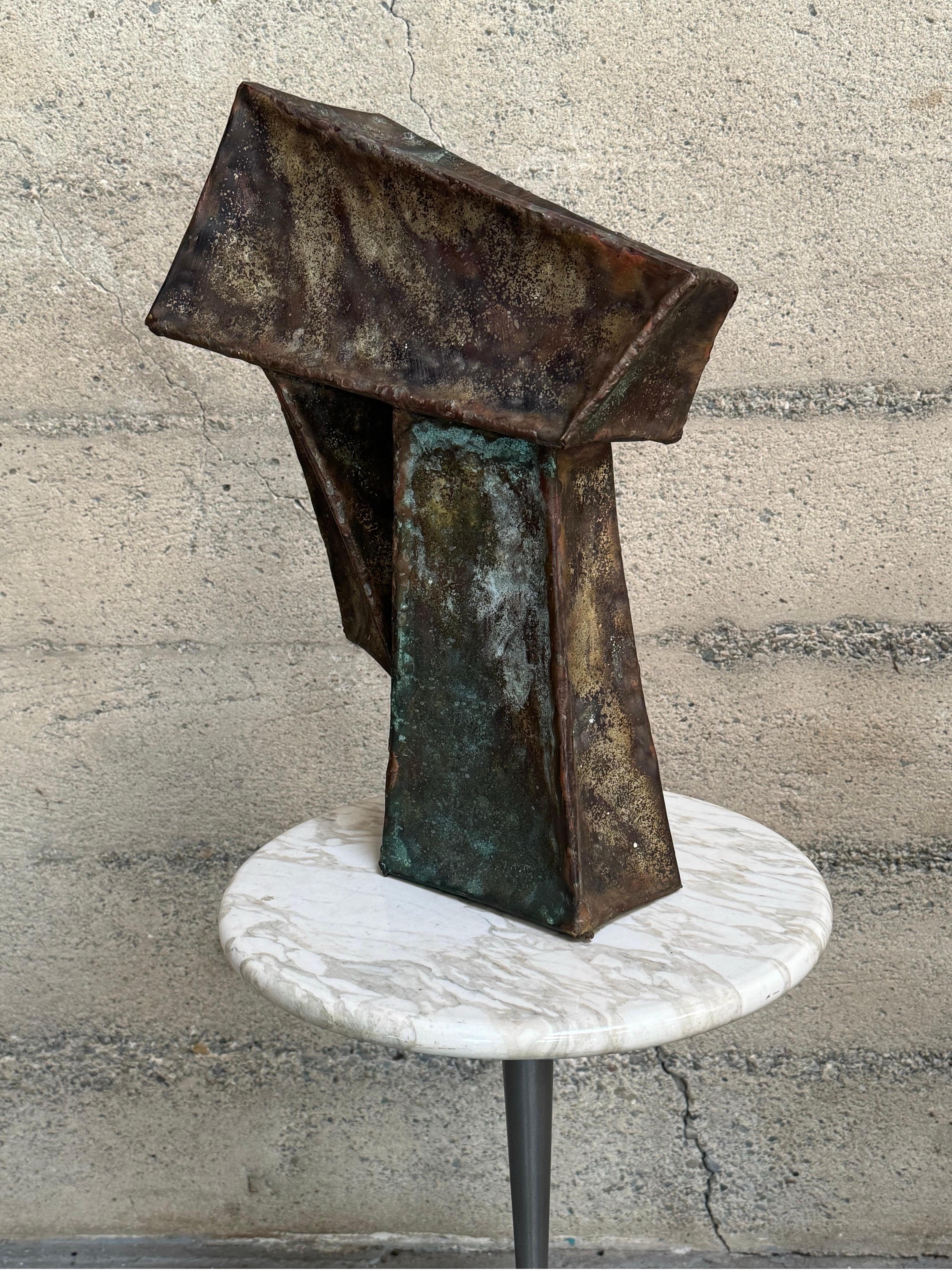 Modern Brutalist Metal Abstract Sculpture Circa 1970s