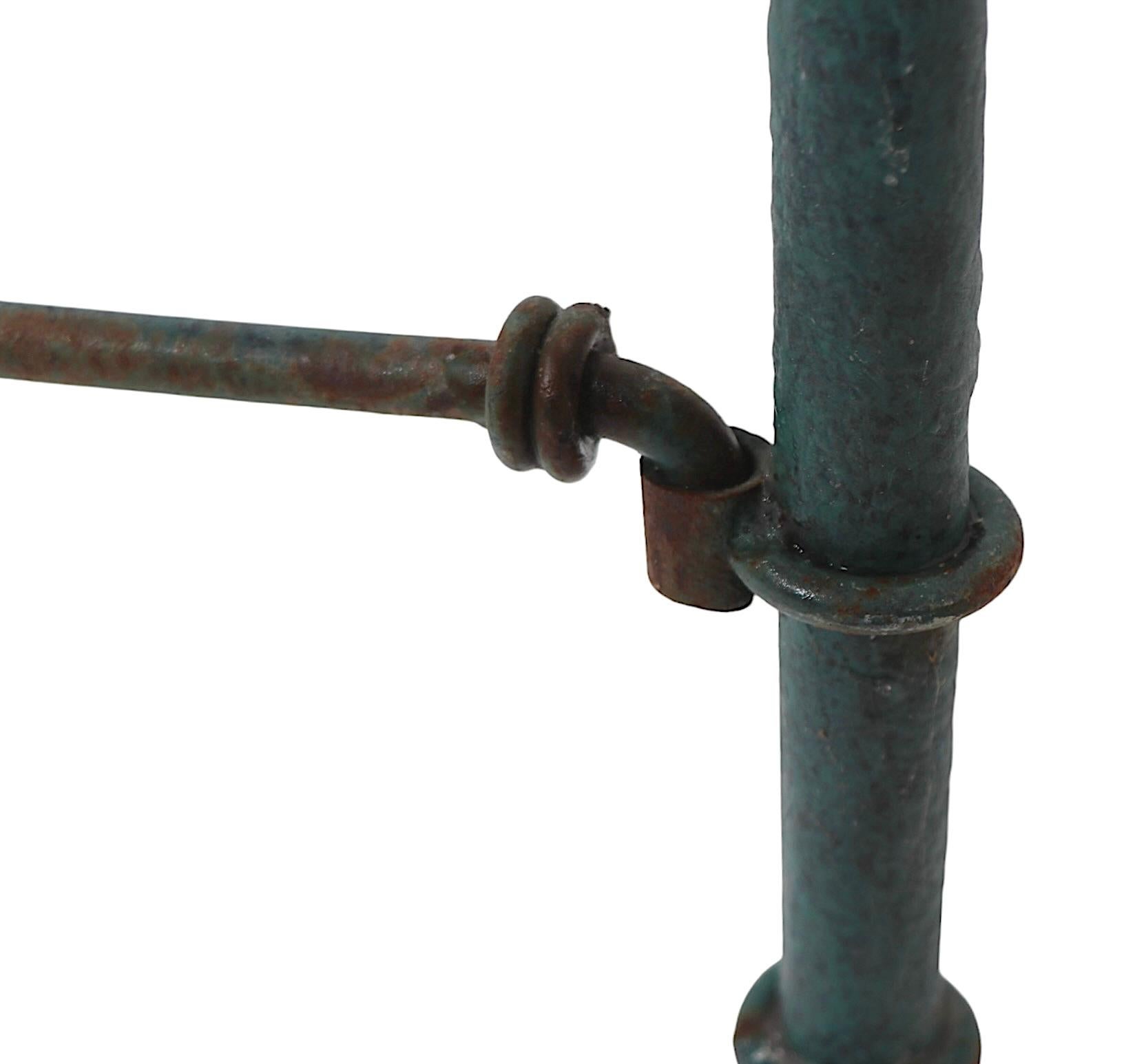 Konsolentisch aus Metall und Glas im Brutalismus-Stil nach Giacometti 6