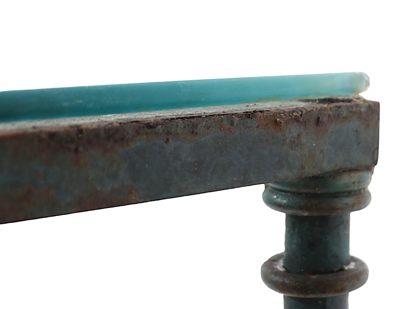 Konsolentisch aus Metall und Glas im Brutalismus-Stil nach Giacometti 10