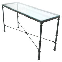 Konsolentisch aus Metall und Glas im Brutalismus-Stil nach Giacometti