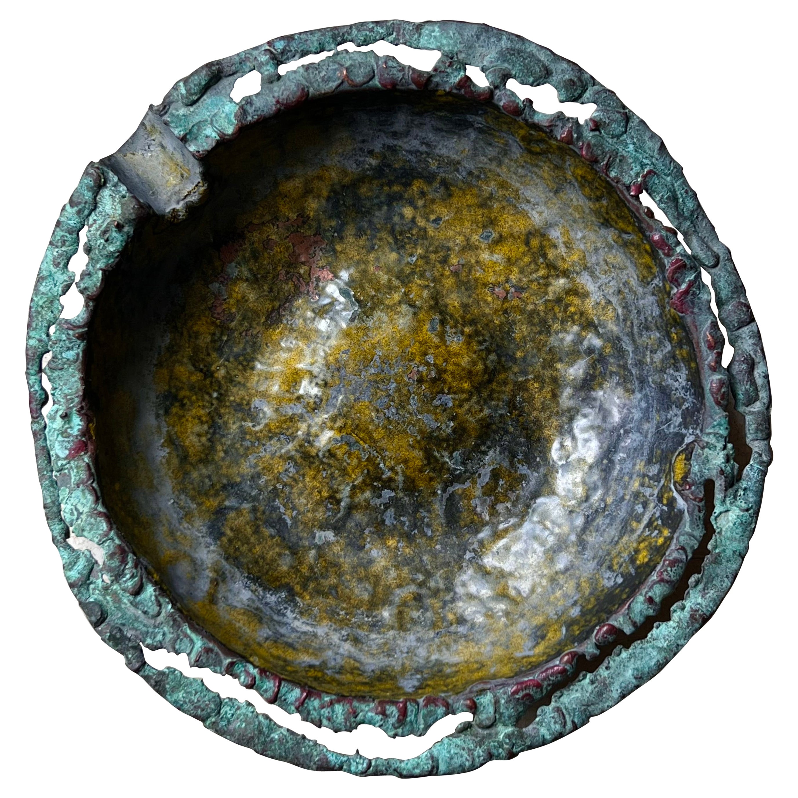 Brutalist Metal Ashtray by Marcello Fantoni for Raymor, circa 1950