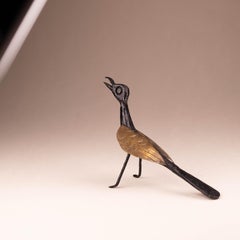 Scultura brutalista di uccello, ferro e ottone, metà del secolo scorso, Francia