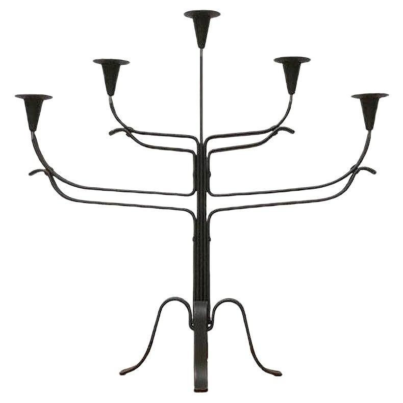 Brutalist Metal Candle Holder, 1970s