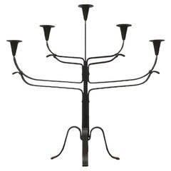 Brutalist Metal Candle Holder, 1970s