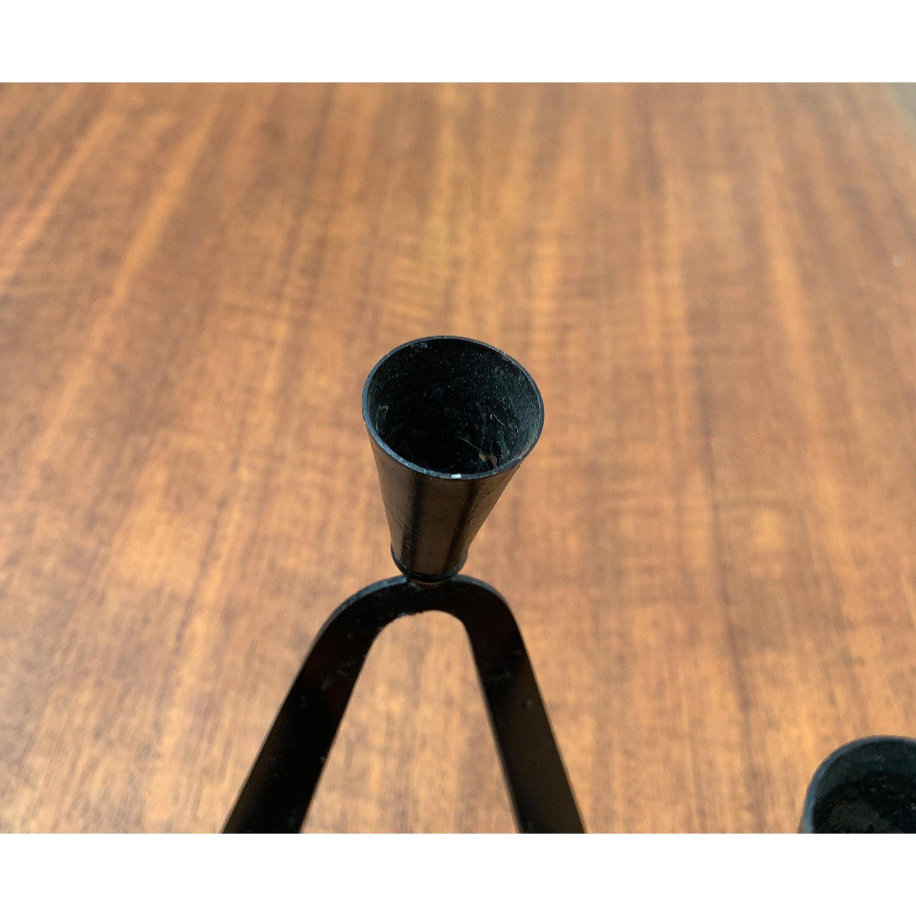 Brutalist Metal Candle Holder For Sale 7
