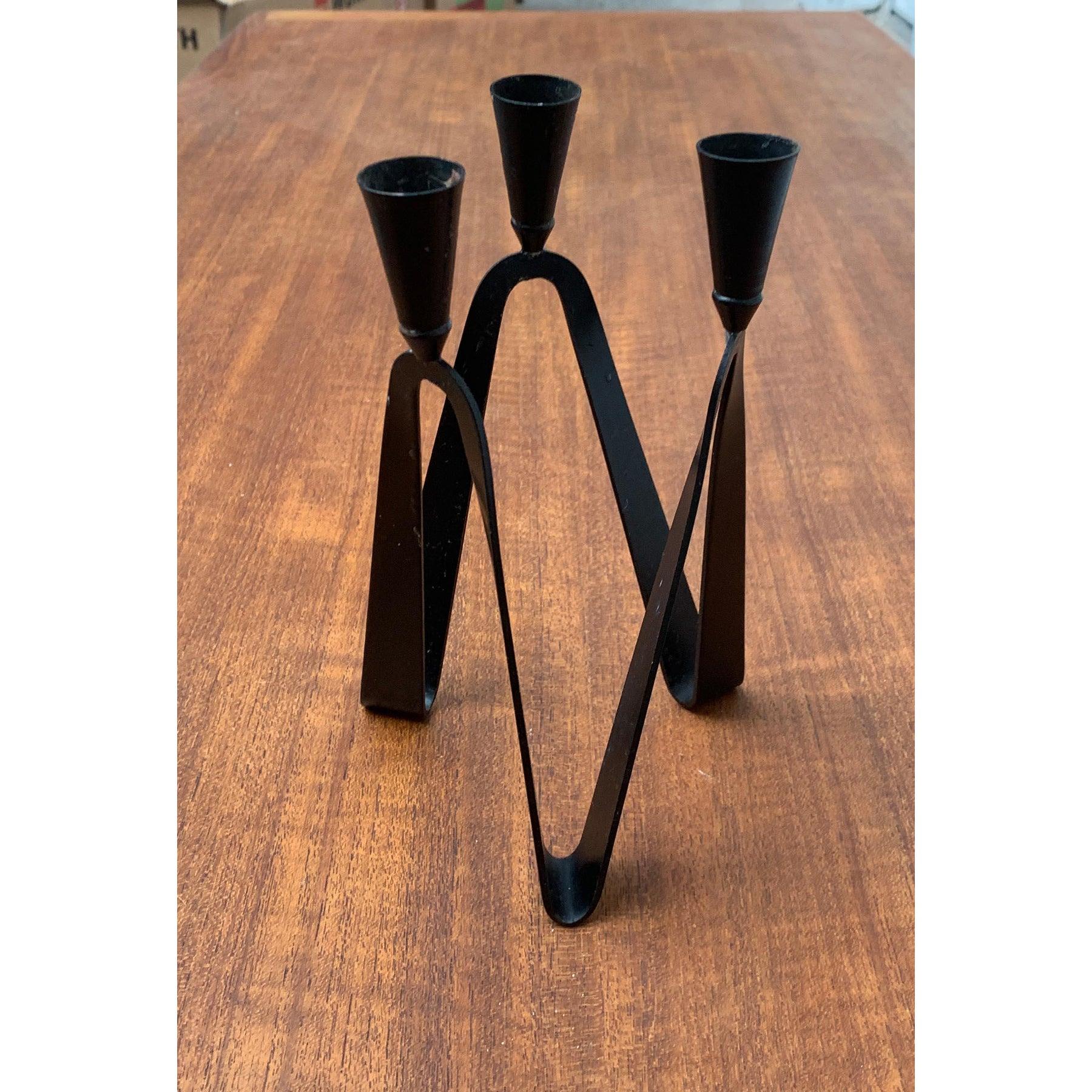Brutalist Metal Candle Holder For Sale 4