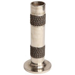 Brutalist Metal Cylinder Vase