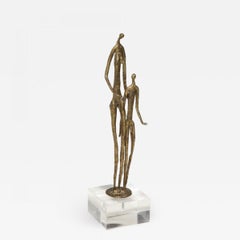 Brutalist Metal Figurative Couple Sculpture