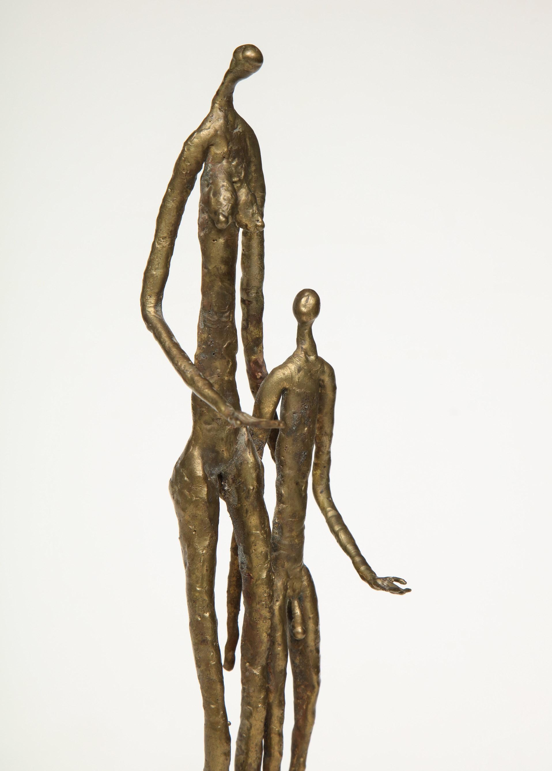 Brutalist Metal Figurative Couple Sculpture In Good Condition In New York, NY