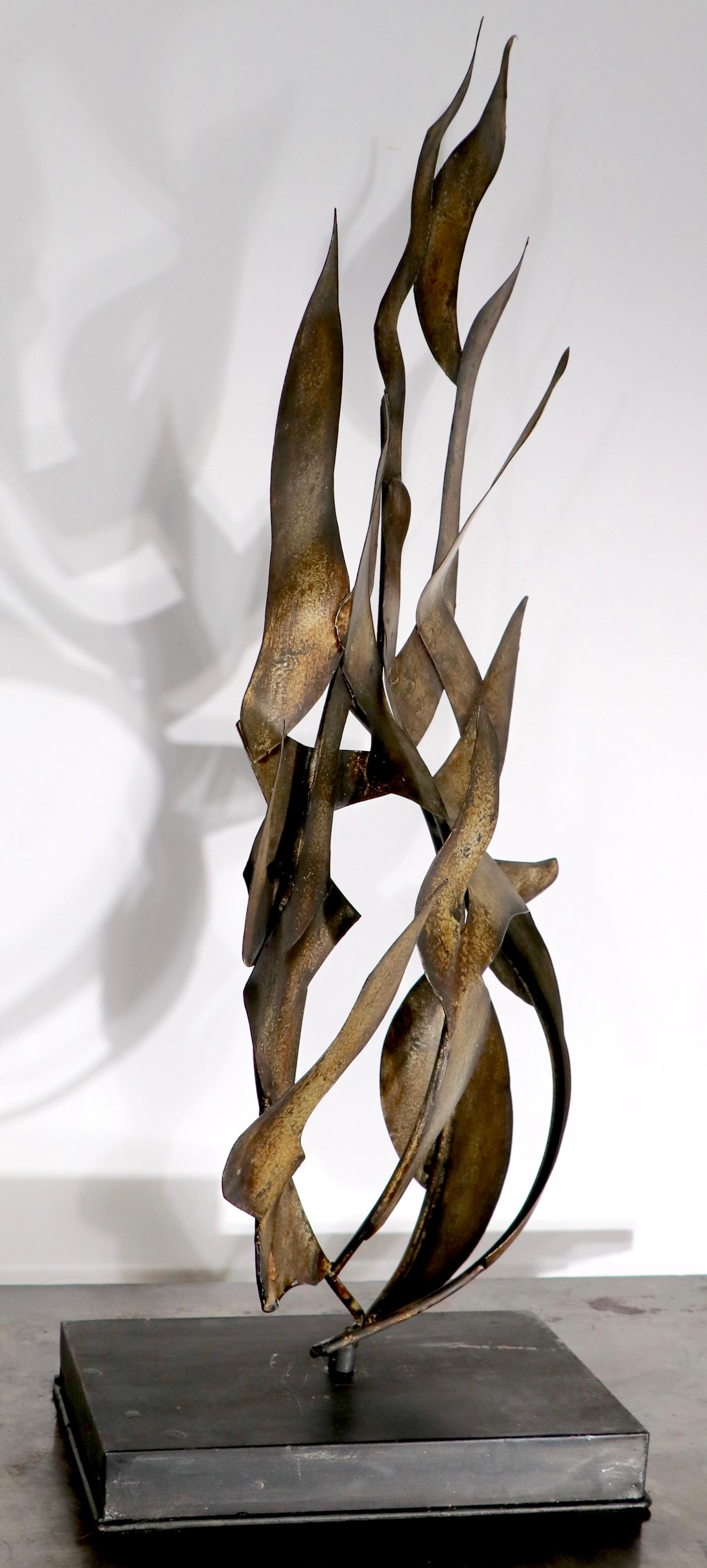 Brutalist Metal Flame Sculpture, Circa 1970-1980's In Good Condition In New York, NY