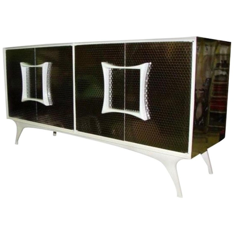 Brutalist Metal Laminate Vanleigh Credenza Server Bar For Sale