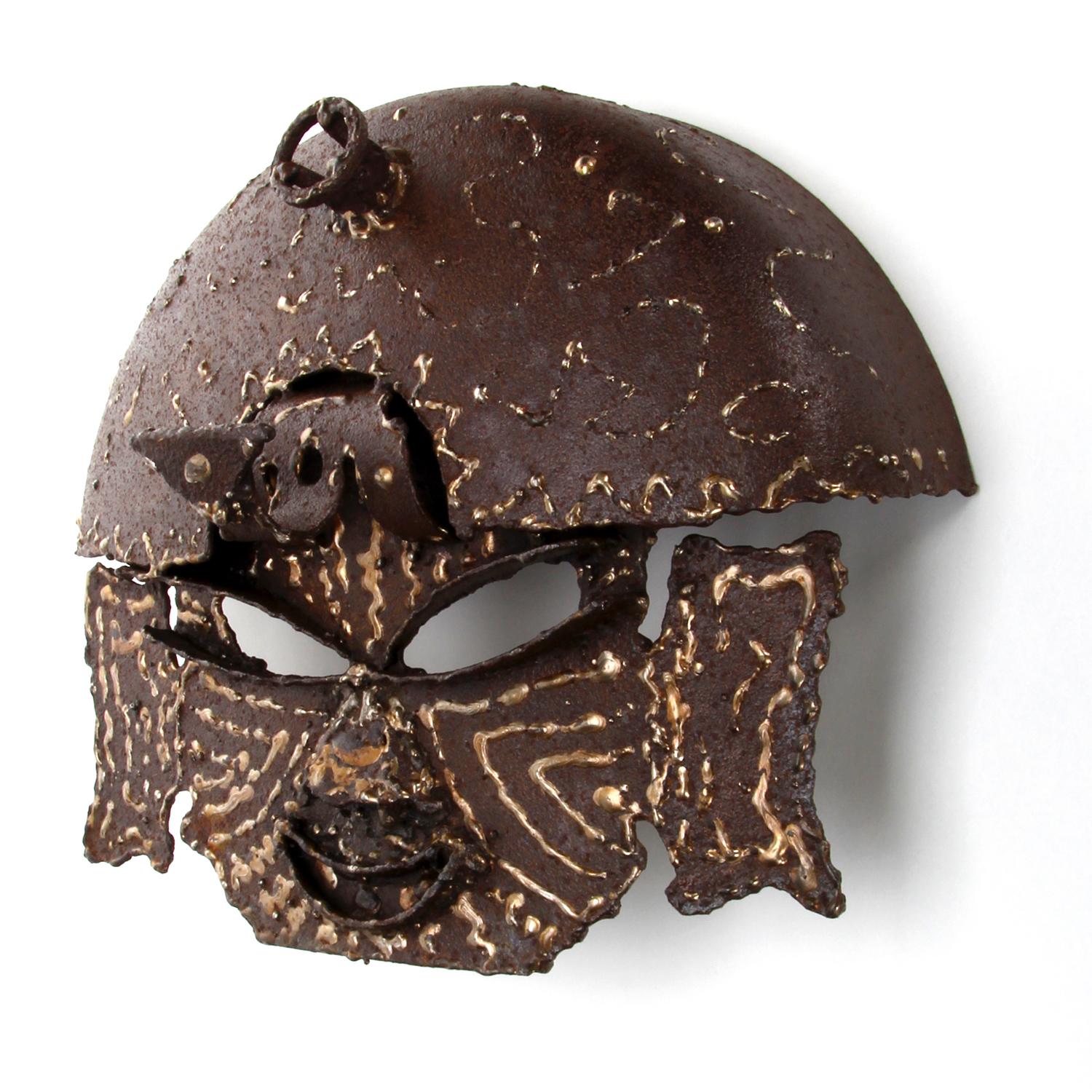 Scandinavian Brutalist Metal Mask 1970s, Gorgeous Warrior Styled Mask For Sale