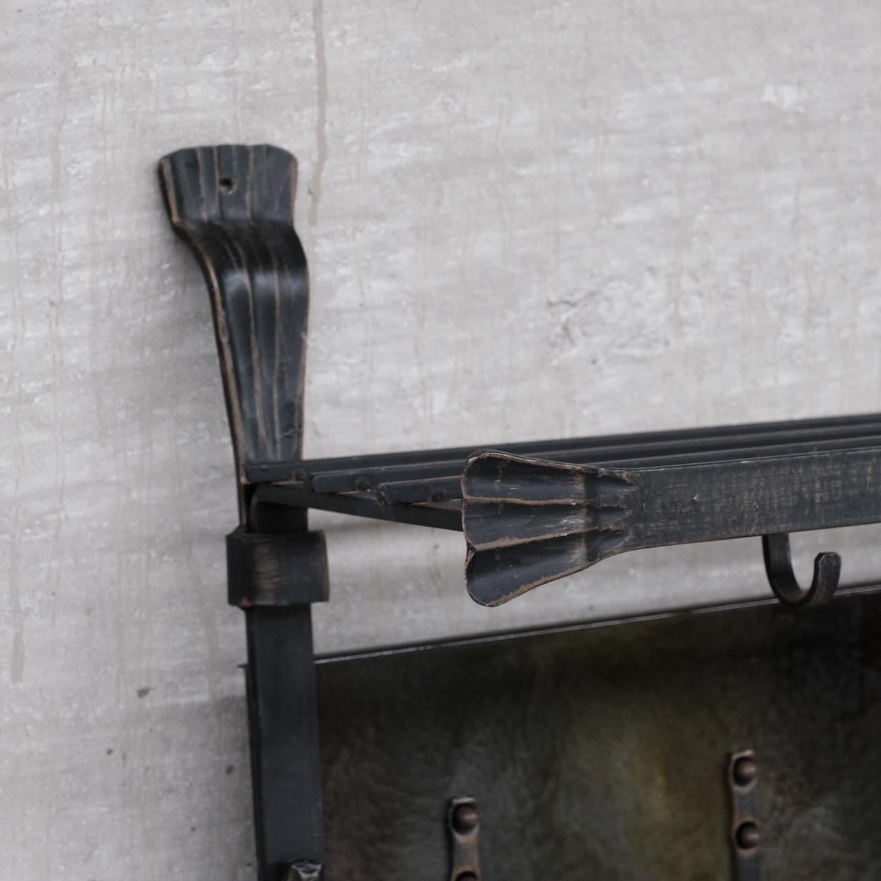 Brutalist Metal Mid-Century Coat Rack 4