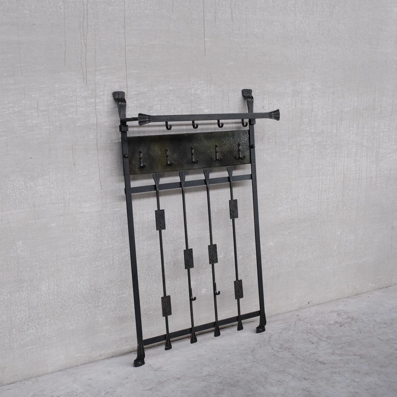 Brutalist Metal Mid-Century Coat Rack 8