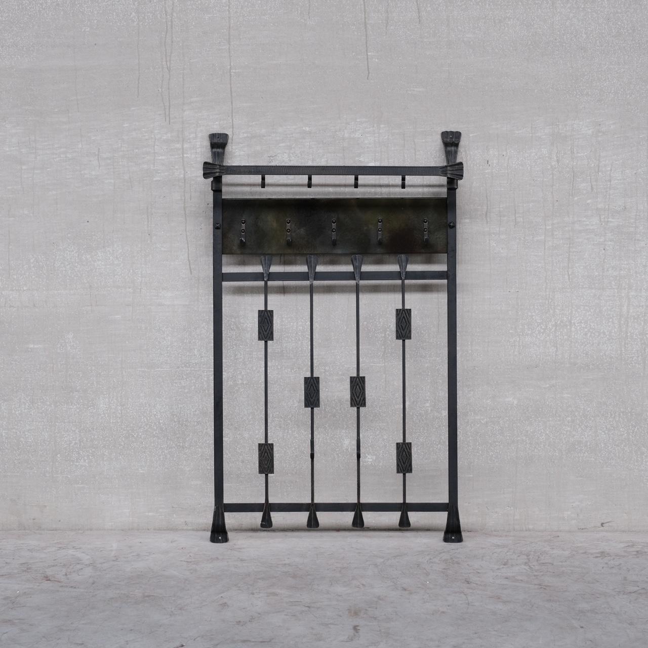 Mid-Century Modern Brutalist Metal Mid-Century Coat Rack