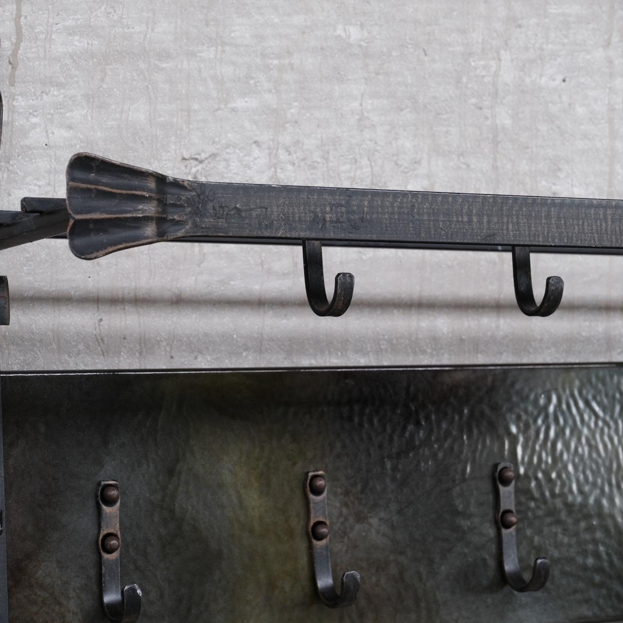 Brutalist Metal Mid-Century Coat Rack 2