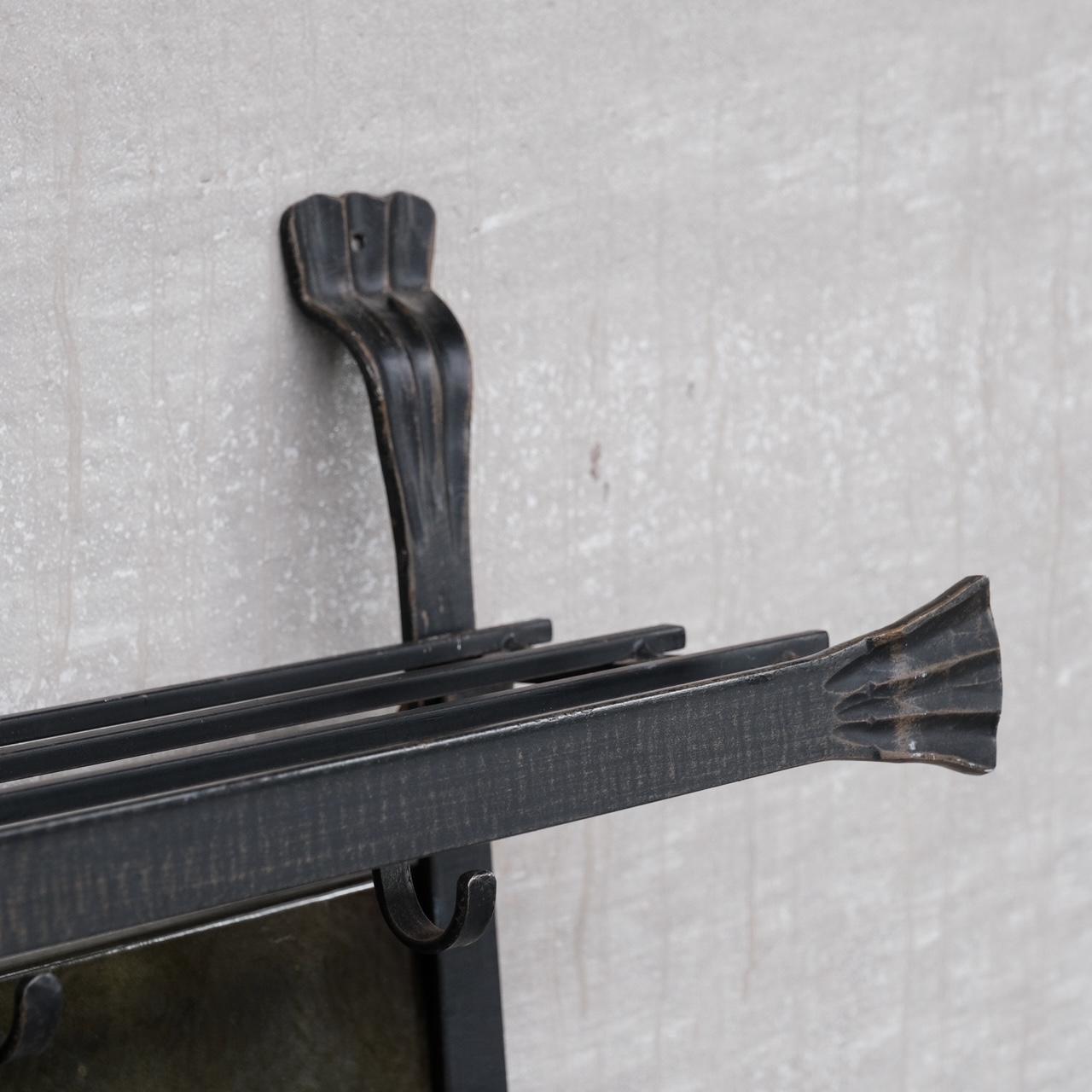 Brutalist Metal Mid-Century Coat Rack 3