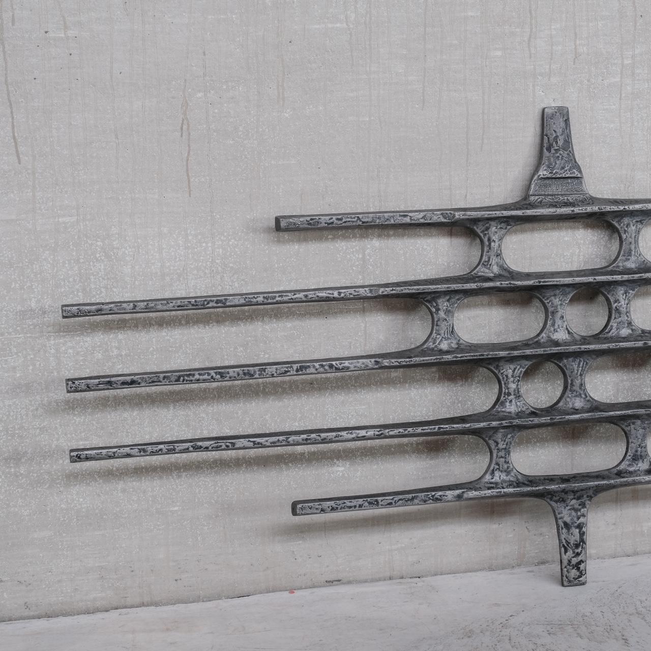 Brutalist Metal Mid-Century Wall Hanging or Decorative Artwork 'No.4' In Good Condition In London, GB
