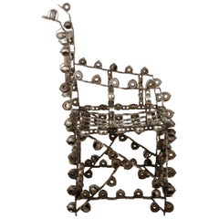 Brutalist Metal Sculpture Chair