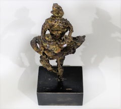 Brutalist Metal Sculpture of Female Ballet Dancer