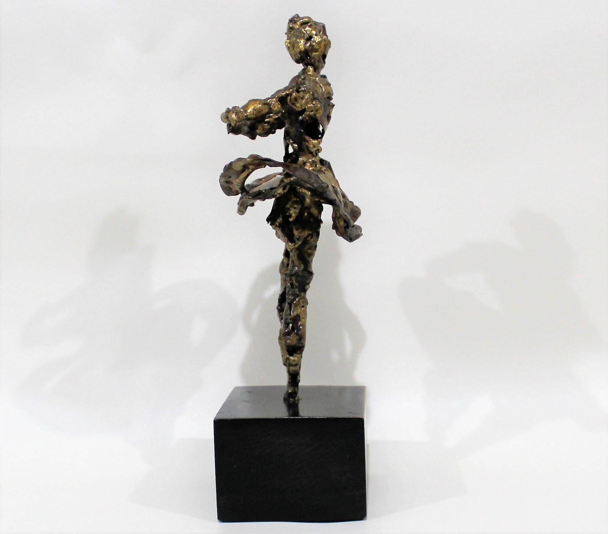 Brutalist Metal Sculpture of Female Ballet Dancer In Good Condition For Sale In Hamilton, Ontario
