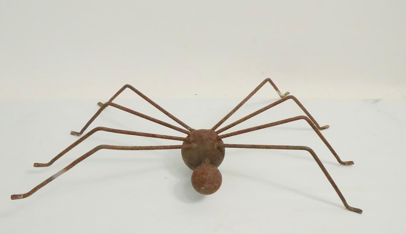 American Brutalist Metal Spider Sculpture