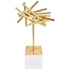 Brutalist Metal Tabletop Sculpture