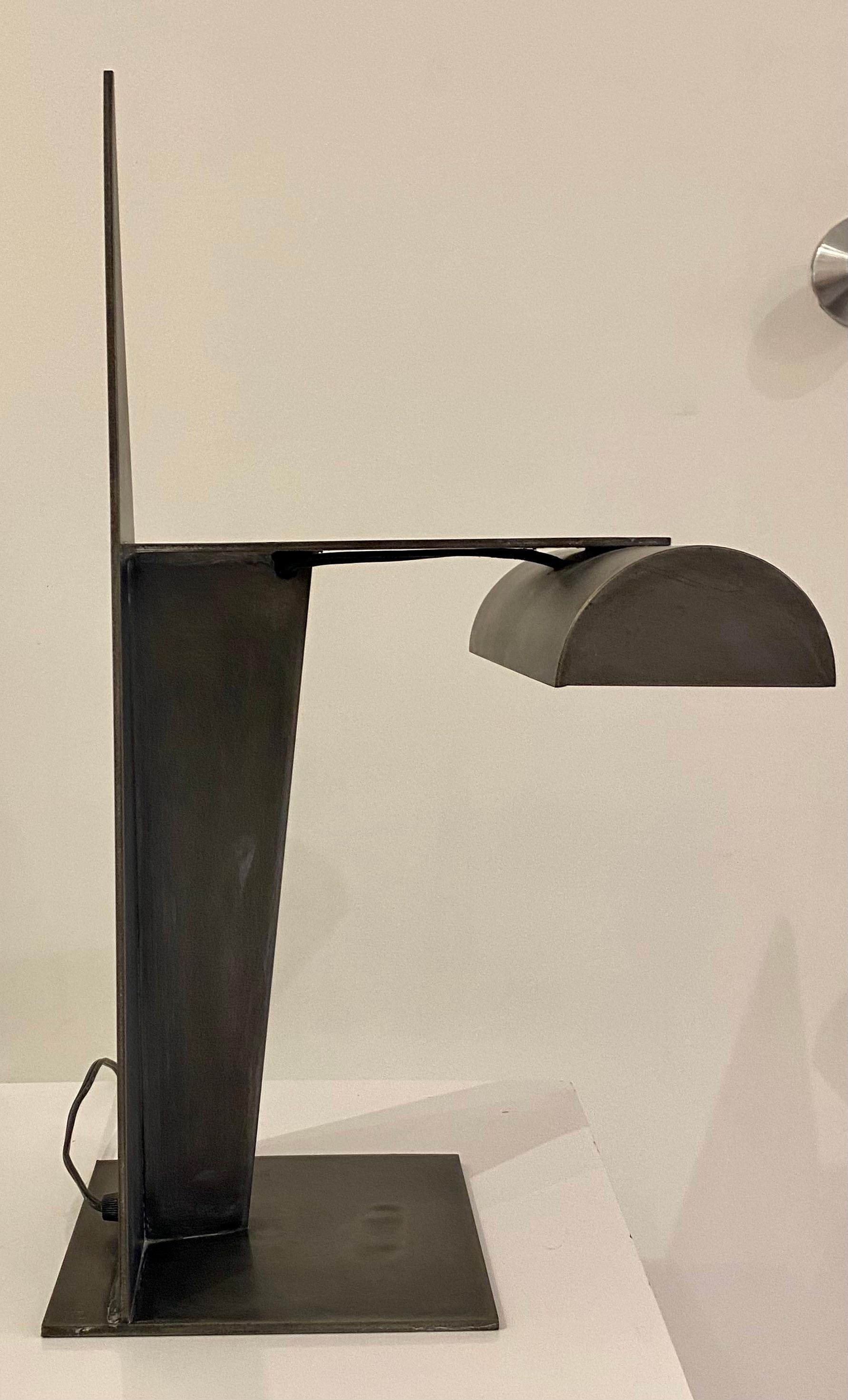 Brutalist Metal Task Lamp in the Style of Gino Sarfatti and Rodchenko In Good Condition For Sale In Palm Desert, CA