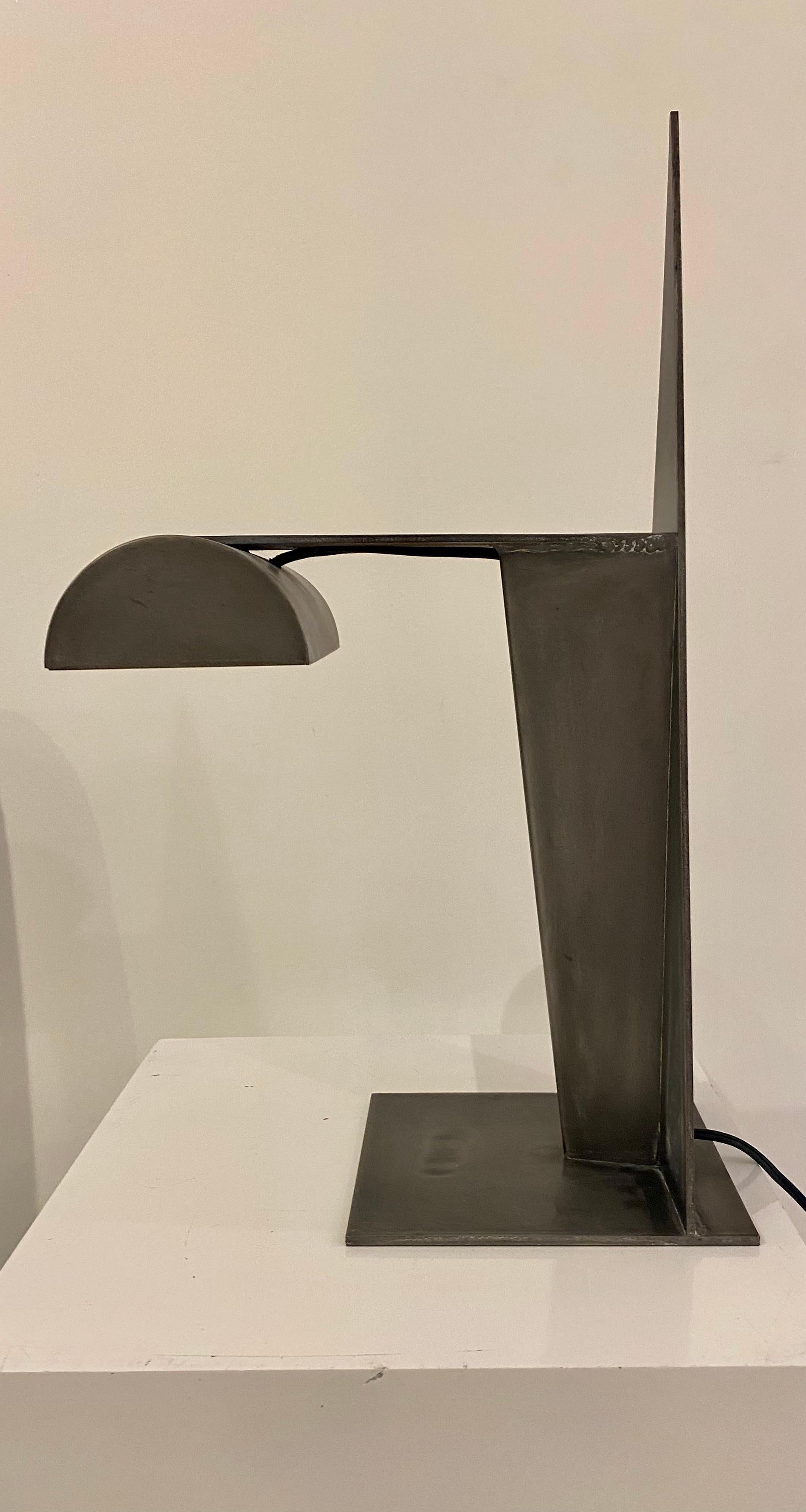 Brutalist Metal Task Lamp in the Style of Gino Sarfatti and Rodchenko For Sale 3