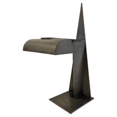 Lampe à pampilles en métal brutaliste dans le style de Gino Sarfatti et Rodchenko