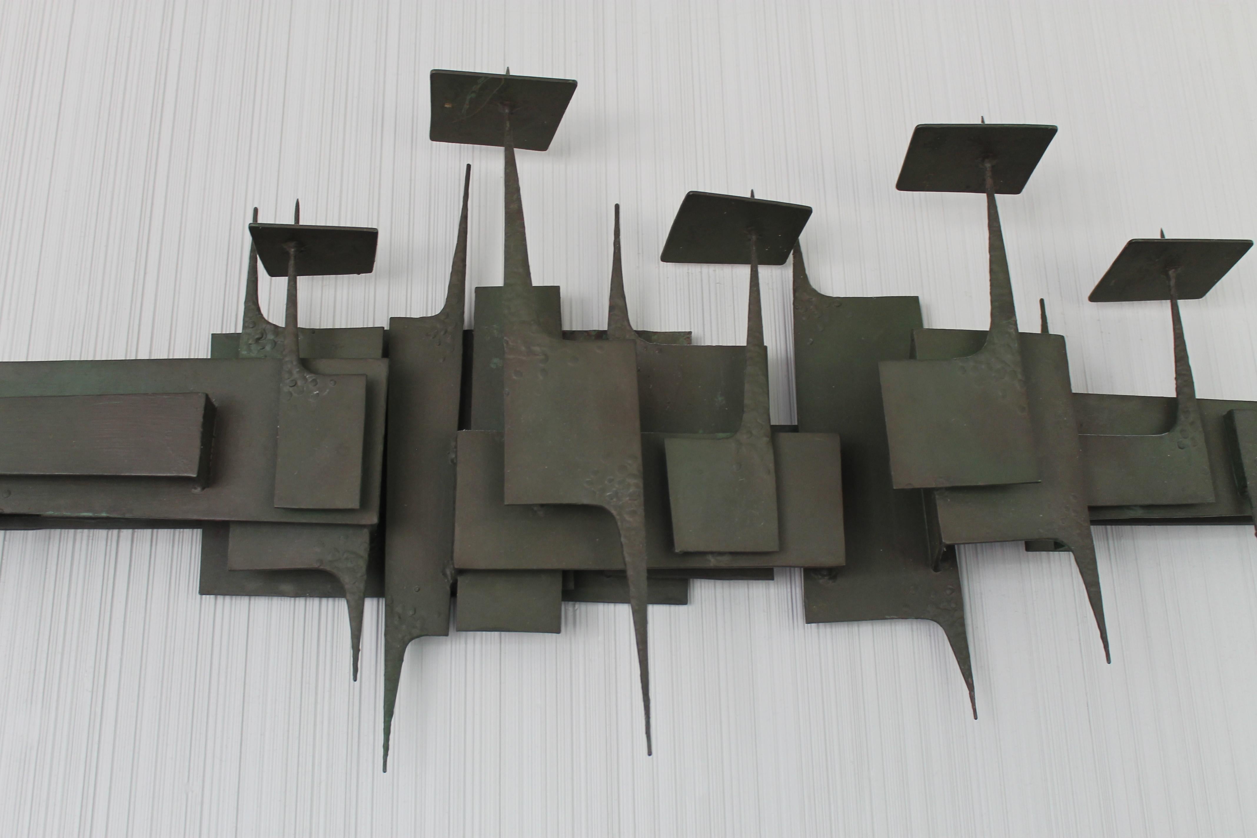 Brutalist Metal Wall Sculpture In Good Condition In Palm Springs, CA
