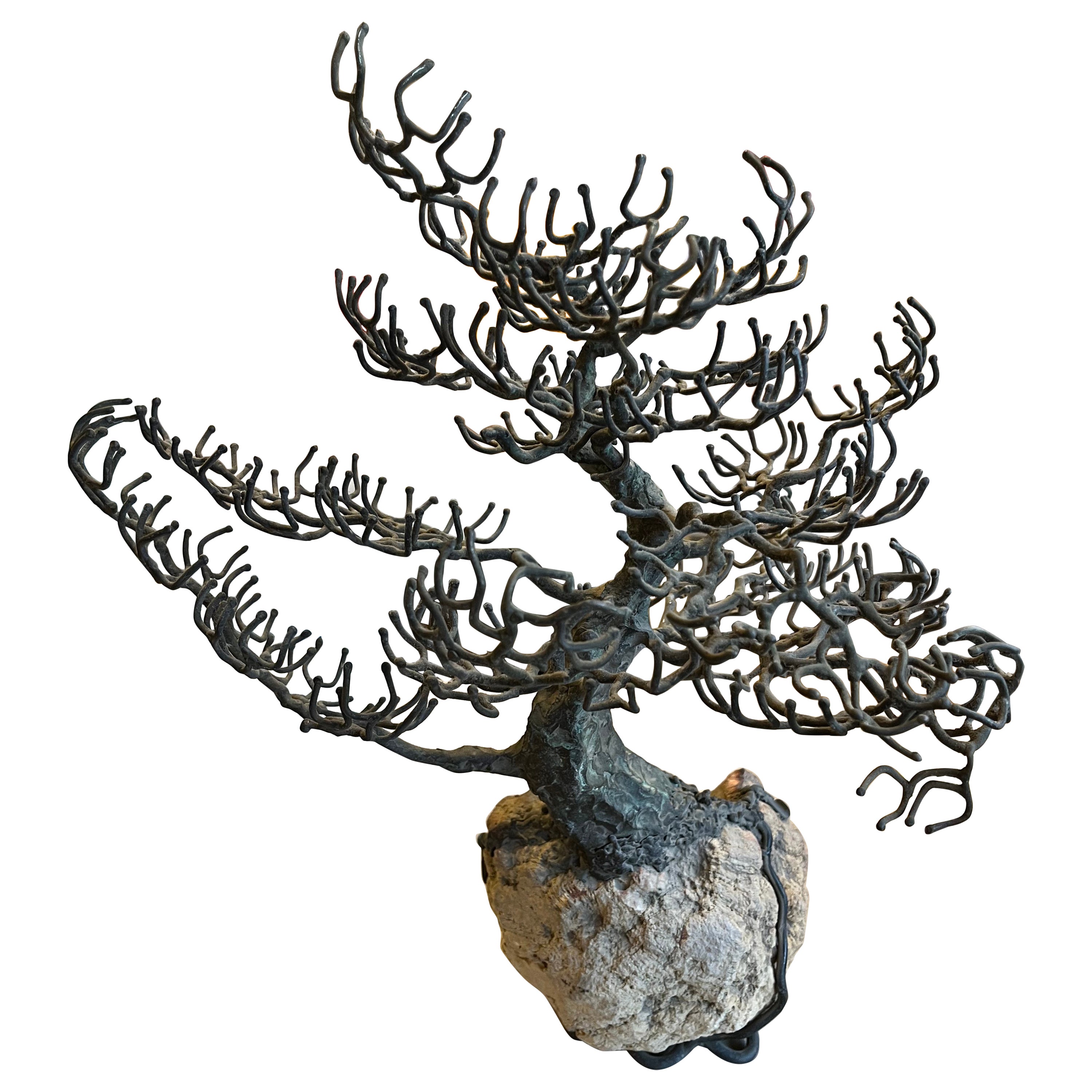 Brutalist Mid-20th Century Wire Tree Sculpture by Silva Bucci