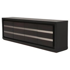 Brutalistisches belgisches Sideboard aus schwarzer Eiche aus der Mitte des Jahrhunderts, Belgien 1970er