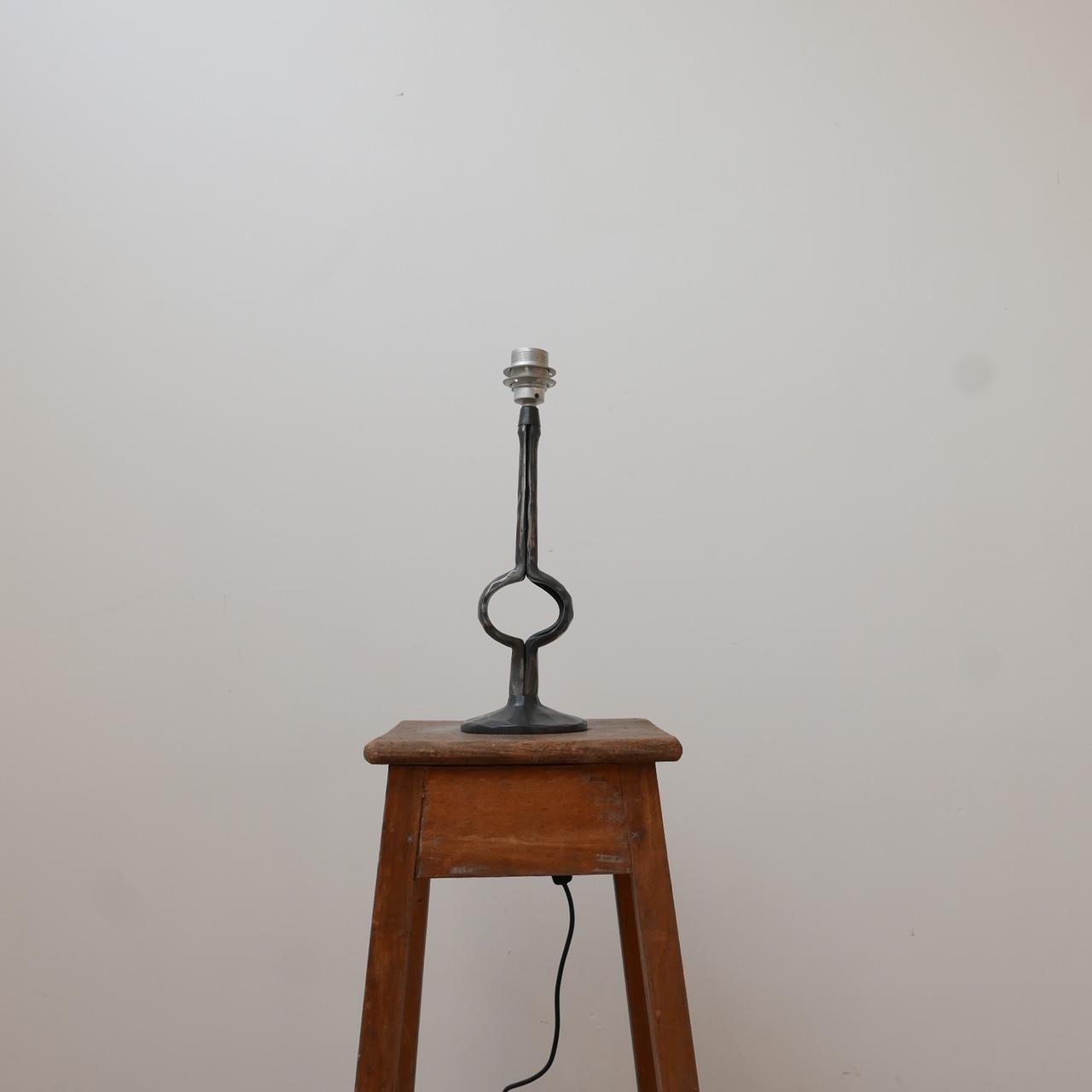 Metal Brutalist Mid-Century Belgium Table Lamp