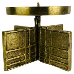 Portacandele in bronzo in stile brutalista della metà del secolo scorso