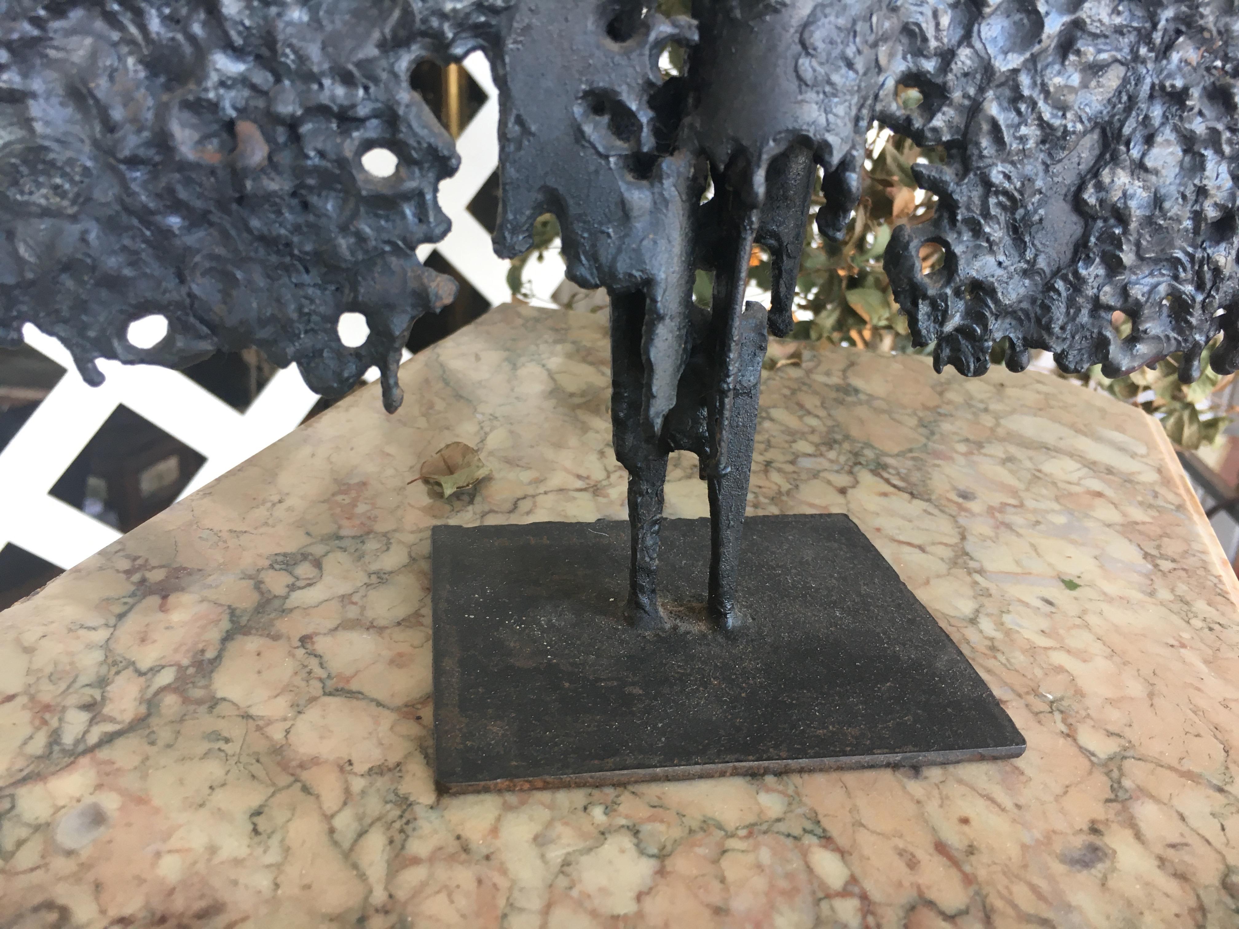 Brutalist Mid-Century Bronze, T. Mori 1962  Butterfly. For Sale 6