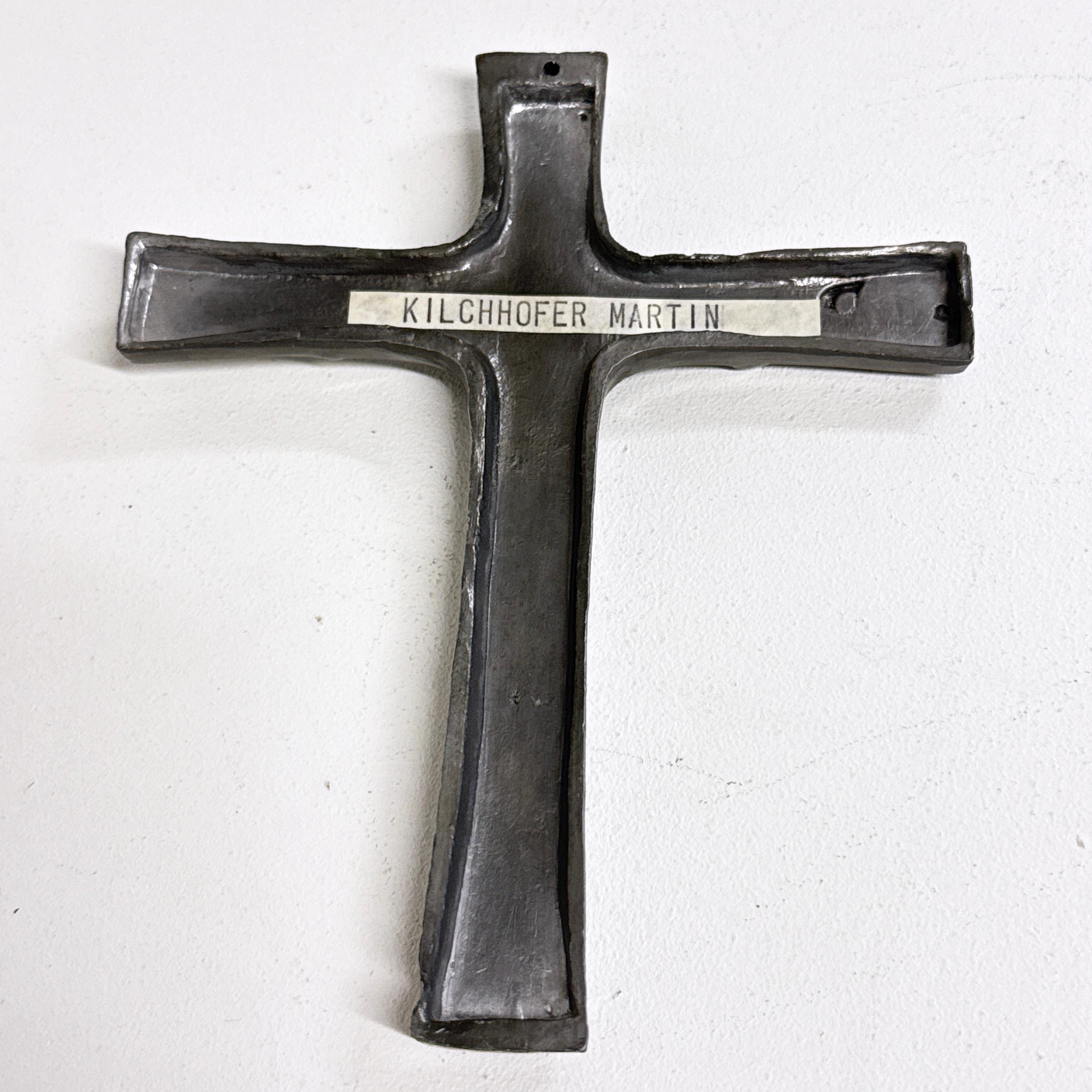 Moulage Crucifix en métal coulé Brutalist Mid Century en vente