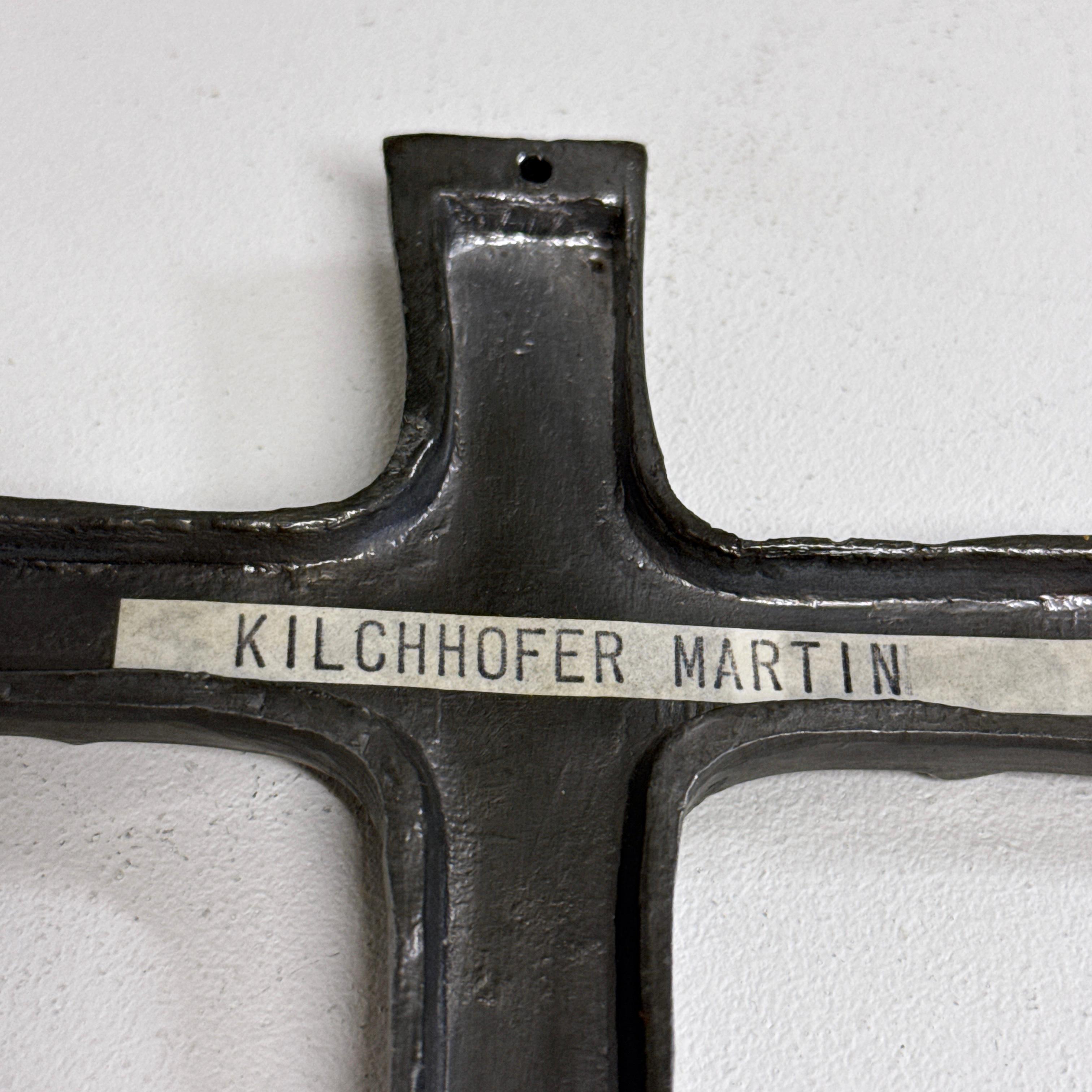 Crucifix en métal coulé Brutalist Mid Century Bon état - En vente à Bern, CH