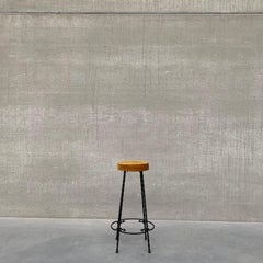 Brutalist Mid-Century Iron Belgium Bar Stools '5'